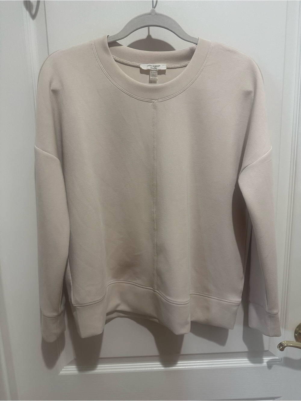 Cable & Gauge Ivory Scuba Knit L/S Top Size XS Extra Small EUC $60